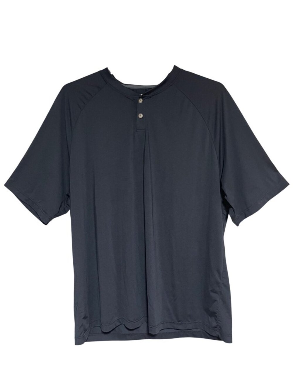 Forresters Mens Short Sleeve Henley Shirt 2XL Black Polyester Stretch Lightweigh